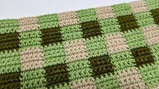 Crochet Easy Gingham Stitch For Blankets Scarfs and More [upl. by Pardoes]