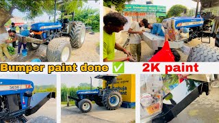 Bumper Paint 🎨 done ✔️ 2k Paint  new look 3630 new holland special edition NanglaParTochan [upl. by Consalve]