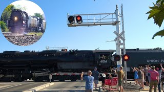 Big Boy UP 4014 Steam Engine amp UP 1983 WP Heritage East  28th St Railroad Crossing Sacramento CA [upl. by Vasquez939]