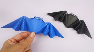 Cómo hacer un Murciélago de papel  Origami Halloween  Manualidades para Halloween [upl. by Reginnej]