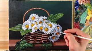 How to Paint Daisy Bouquet  Acrylic Painting  Correa Art [upl. by Attemaj939]