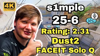 s1mple 256 Solo Q VOICE COMMS Dust2  Sep 16 2024 cs2 pov [upl. by Arraek273]