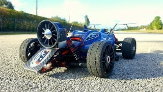 Jet Typhon 200 KMH Hybrid Powered RC Car EDF Test [upl. by Goody]