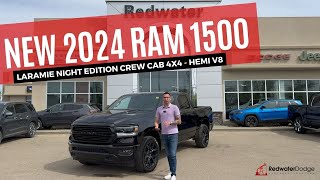 New 2024 Ram 1500 Laramie Night Edition Crew Cab 4x4  HEMI V8  Stock  RR17513  Redwater Dodge [upl. by Dadirac]