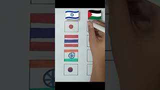 Palestine 🇵🇸 and Israel 🇮🇱 Supporters Countries flag drawing shorts shortsfeed trending [upl. by Iana611]