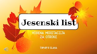 VODENA MEDITACIJA ZA OTROKE vizualizacija Jesenski list [upl. by Emalee]