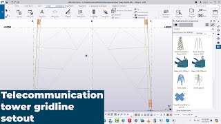 Telecommunication tower gridline setout [upl. by Doralin404]