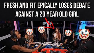 Fresh and Fit EMBARRASSINGLY loses debate to a 20 year old girl [upl. by Adehsor]