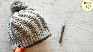 Gorro Twist en crochet para toda la familia Punto elástico crochet ganchillo gorrotejido Malen [upl. by Olegnaed]