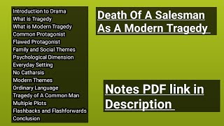 Death of a salesman as a Modern TragedytragedyNotes PDF link in Descriptionstudywitharish [upl. by Adrahc]