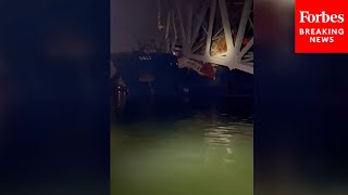 UpClose Video Taken Moments After Francis Scott Key Bridge Collapsed [upl. by Olenolin]