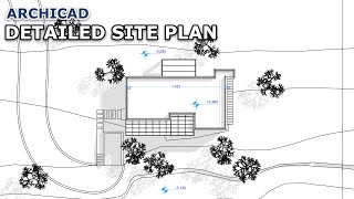 Detailed Site Plan in Archicad  Tutorial [upl. by Gnaig]