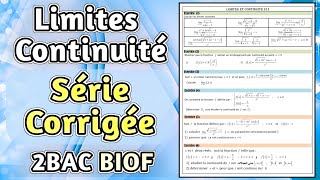 Série dexercices sur les Limites et Continuité 2Bac SMPC [upl. by Shargel]