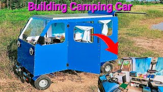 Building A Camper Car Mini with Portable Air Conditioner Fridge Solar 150Ah 60V battery [upl. by Elata]