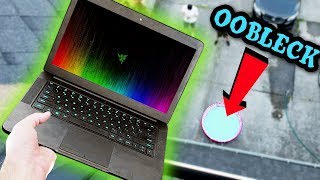 Can Razer Blade Survive 50 FT Oobleck Drop Test [upl. by Morgen107]