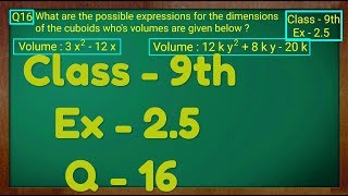 Class  9th Ex  25 Q 16 POLYNOMIALS Maths NCERT CBSE [upl. by Notled924]