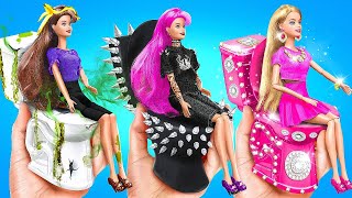 POOR vs RICH vs GIGA RICH Doll Makeover 💖 Tiny Crafts vs Expensive Gadgets by Yay Time FUN [upl. by Abeu]