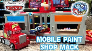 Disney•Pixar Cars Color Changers Mobile Paint Shop Mack Review [upl. by Oremor866]