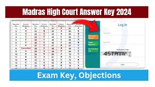 Madras High Court Answer Key 2024  Exam Key [upl. by Ogeid]