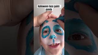 Panda Halloween costume face paint facepaint facepainting pandacostume halloween shorts artist [upl. by Ahsatan63]