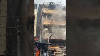 Fire destroys buildings in heavily populated Dosumu market Lagos Island [upl. by Cyler]