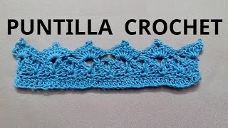 PUNTILLA en tejido crochet o ganchillo N° 14 tutorial paso a paso Moda a Crochet [upl. by Aire424]