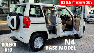 New Mahindra Bolero NEO N4 Base Model  Rs 85 Lakh मे ये SUV कमाल है 🔥 Features Interiors  Bolero [upl. by Babb]