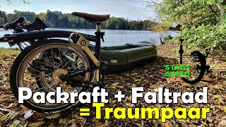 Packraft  Faltrad  Traumpaar  Unterwegs mit dem Brompton und dem MRS Microraft  STADTGECKO [upl. by Conchita]