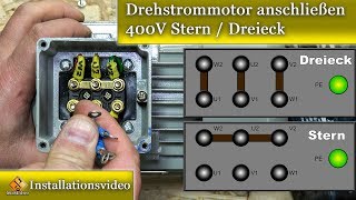 Elektromotor anschließen  Drehstrommotor anschließen 400V Stern  Dreieck [upl. by Etireugram]