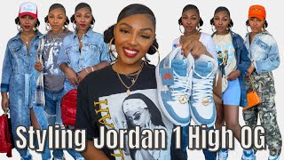 Styling Jordan 1 High OG Denim Shoes [upl. by Eunice]