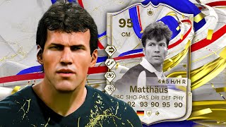 95 Greats of the Game Icon Matthaus Player Review  EA FC 24 Ultimate Team [upl. by Eilrebma]