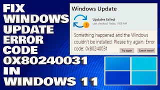 How To Fix Windows Update Error Code 0x80240031 on Windows 1011 Solution [upl. by Aiuqes403]