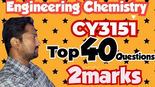 Engineering ChemistryCY3151Important2marksQuestions2024Top 40Golden QuestionsVincent Maths [upl. by Okiruy]