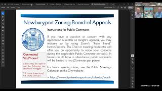 Newburyport Zoning Board of Appeals 8272024 [upl. by Aecila265]