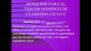 Monicion para el Tercer Domingo de Cuaresma Ciclo C [upl. by Fayth]