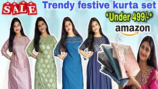 😍 Latest amp Affordable Festive Wear Kurti amp Kurta Set Under 499 Only😍 Amazon Sale 5080 Off [upl. by Ajssatsan]