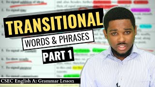 English Grammar Lesson Transitional Words and Phrases PART 1 of 4 [upl. by Eniamert]