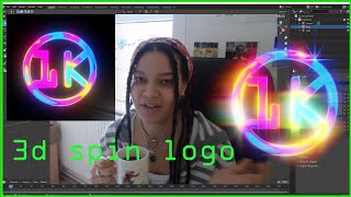 3D SPINNING IRIDESCENT LOGO in Blender Tutorial [upl. by Sisson]