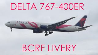 Delta Boeing 767400ER special BCRF RARE livery landing at London Heathrow LHR [upl. by Dearman364]