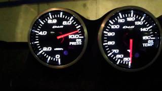 Nissan Skyline R33 GTST  RB25DET  Oil Pressure from cold [upl. by Thinia]