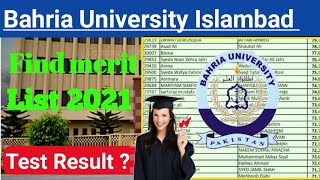 How to Find Bahria University Islambad merit list 2021  Test result 2021 [upl. by Erie]