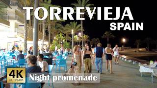 Torrevieja Spain  Night Costa Blanca  Walking tour 4k 60 fps [upl. by Yenolem]