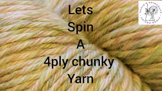 Lets spin a 4ply chunky yarn fiberarts spinning realwoolyarn [upl. by Bartko306]