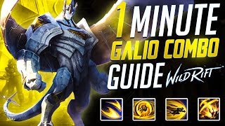 Wild Rift  ALL GALIO COMBOS IN 1 MINUTE  Galio combos guide [upl. by Keyes]