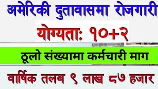 US Embassy Kathmandu Job Vacancy 20802024 अमेरिकी दूतावासमा रोजगारीको अवसर खुल्यो २०८०।। [upl. by Nyliac75]