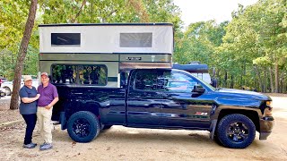 Complete DIY Truck Camper Shell Camping Setup For Chevy Silverado 1500  Four Wheel Camper Hawk [upl. by Alphonsa]