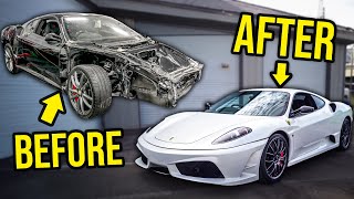 FULL BUILD  Rebuilding And Heavily Modifying A WRECKED 300000 Ferrari 430 Scuderia [upl. by Bohner]