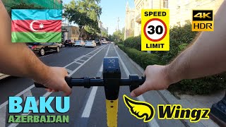 quotWingzquot Electric Scooter To Rent  Baku Azerbaijan Ride Environment Sound Only 4K [upl. by Pliam566]