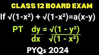 Class 12 Maths 2024 PYQS  Differentiation important questions  cbse 202425 exam preparation [upl. by Friedberg]