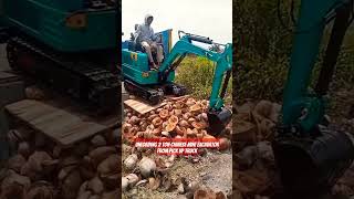 Unloading 2 Ton Chinese Mini Excavator From Pick Up Truck shorts [upl. by Airdnahs]